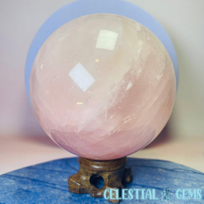 High Grade Rose Quartz Large Sphere B (Star Flash!)
