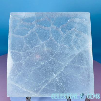 Selenite (Satin Spar) Square Cleansing Slab Plate 10cm