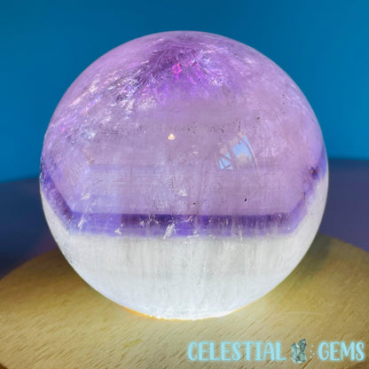 High Grade 'Trapiche' Phantom Amethyst Large Sphere (Video)