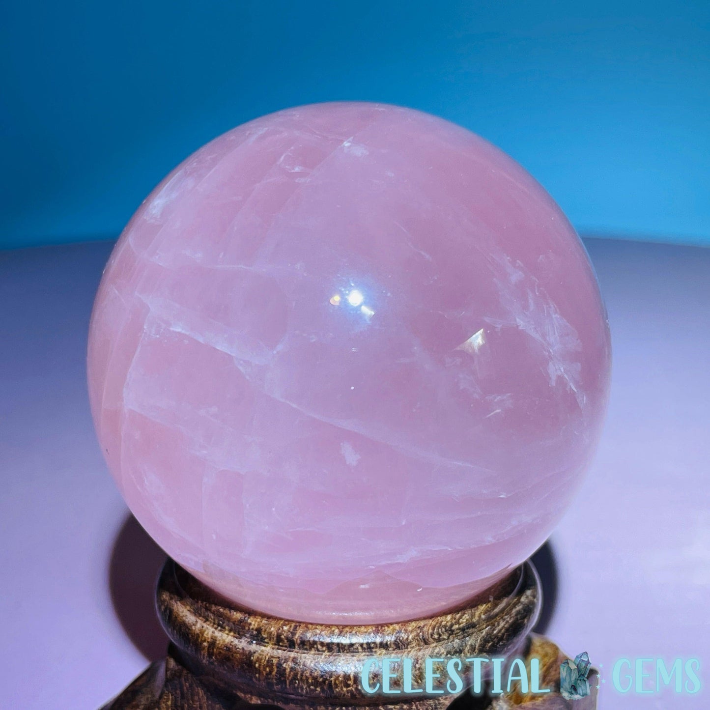 Rose Quartz Medium Sphere (Star Flash in Video!)