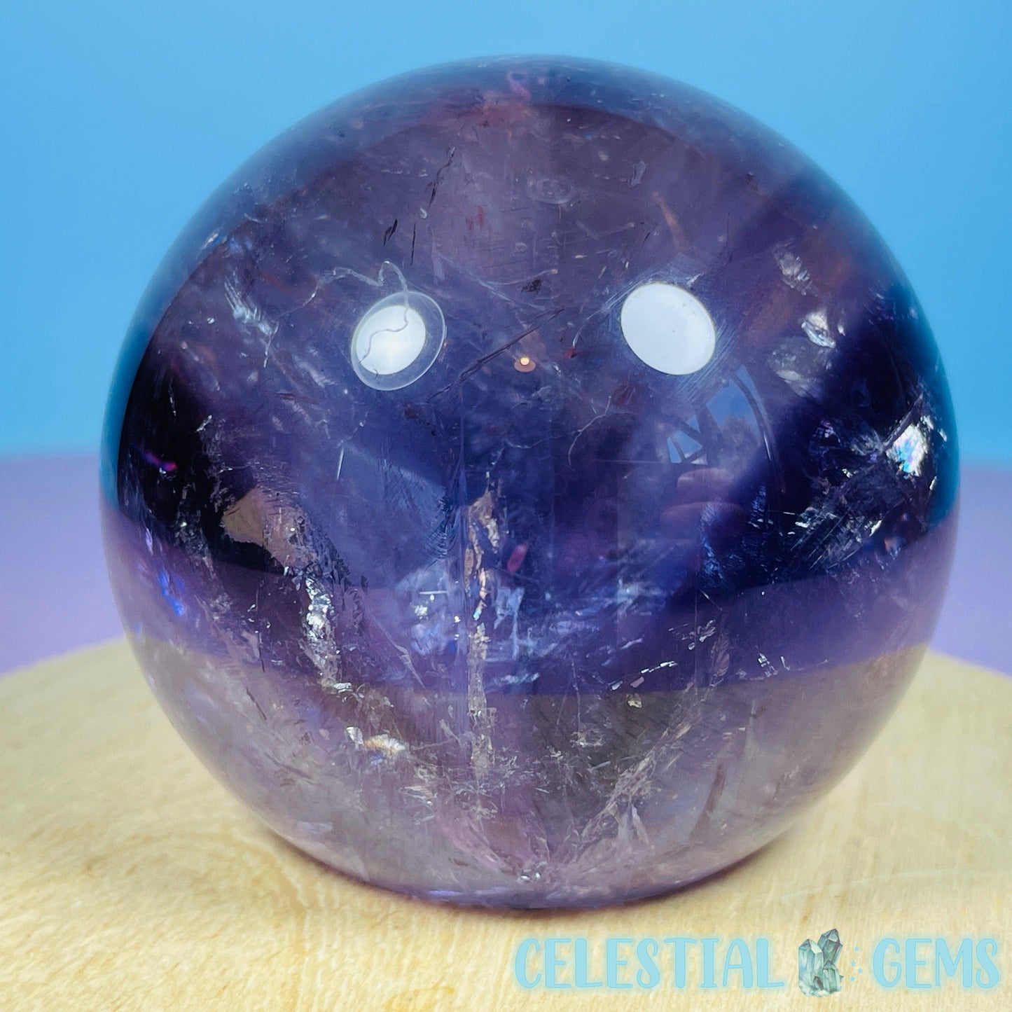 High Grade 'Trapiche' Phantom Amethyst Medium Sphere (Video)