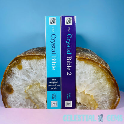 Natural Druzy Agate Large Pair of Bookends