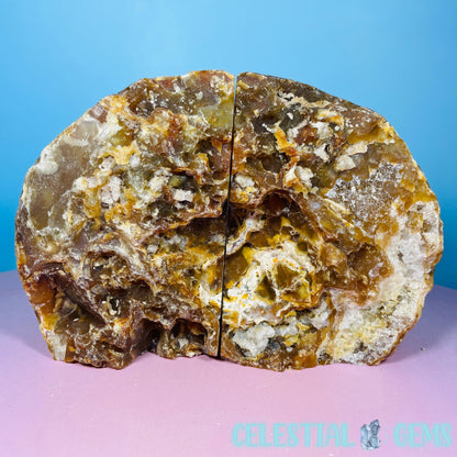 Natural Druzy Agate Large Pair of Bookends