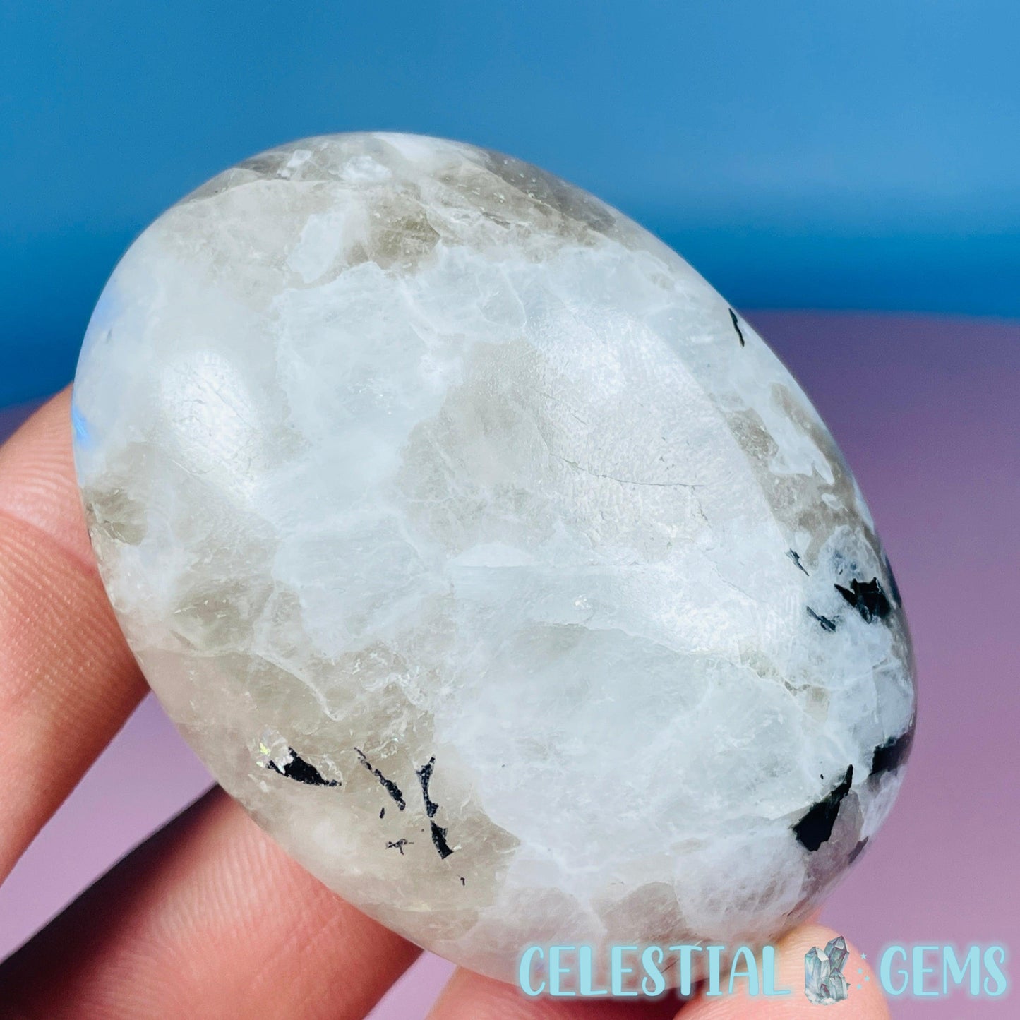 Rainbow Moonstone Palmstone (Video)