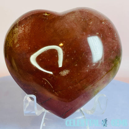 Petrified Wood Heart Medium Carving