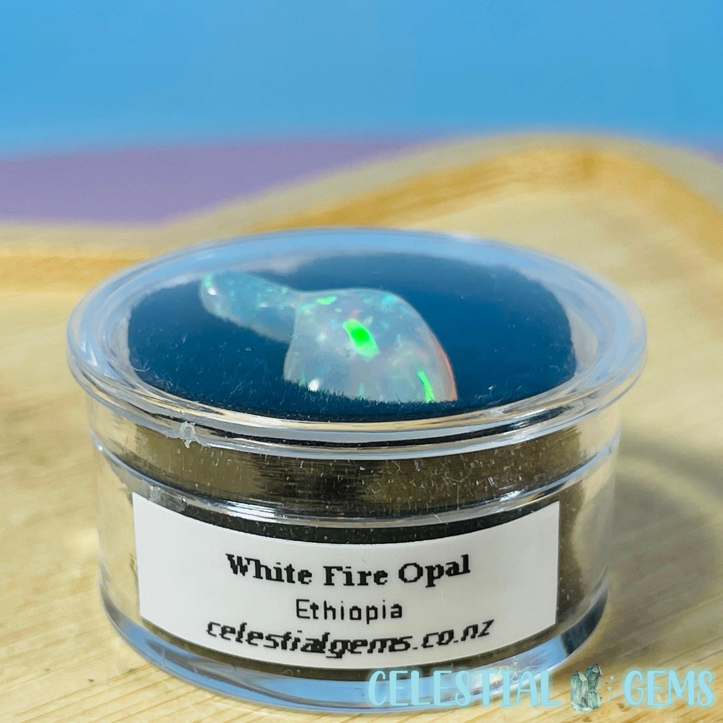 AAA Ethiopian 'Fire' Welo Opal Polished Mini Crystal in Specimen Pottle (Video)