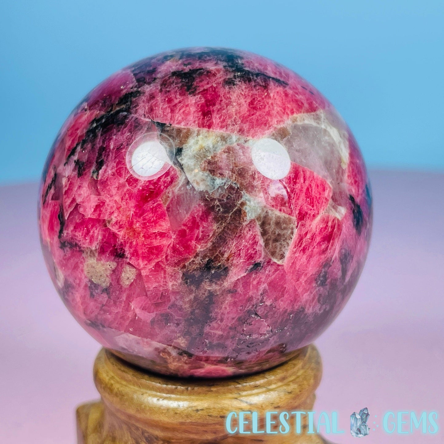 High Grade Rhodonite + Quartz Medium Sphere