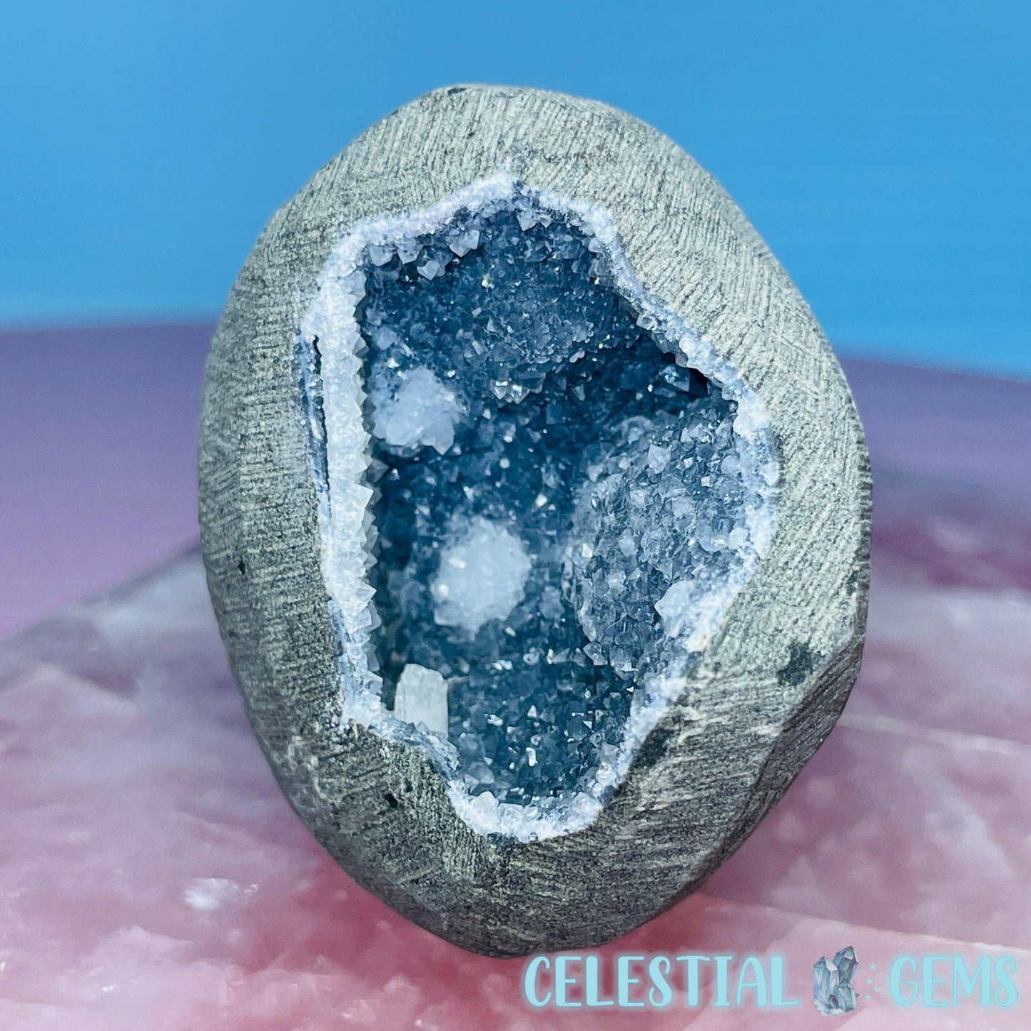 Mixed Zeolite Druzy Geode Small Standing Freeform