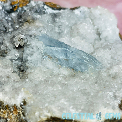 EXTREMELY RARE Blue Barite + Calcite Medium Cluster Specimen F