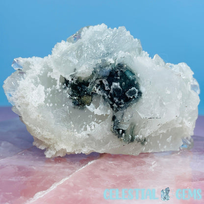 A Grade Diamond Apophyllite + White Chalcedony Small Cluster