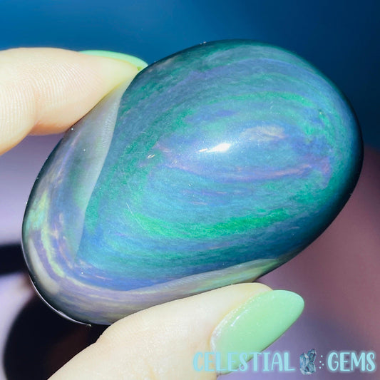 Rainbow Obsidian Palmstone (Video)