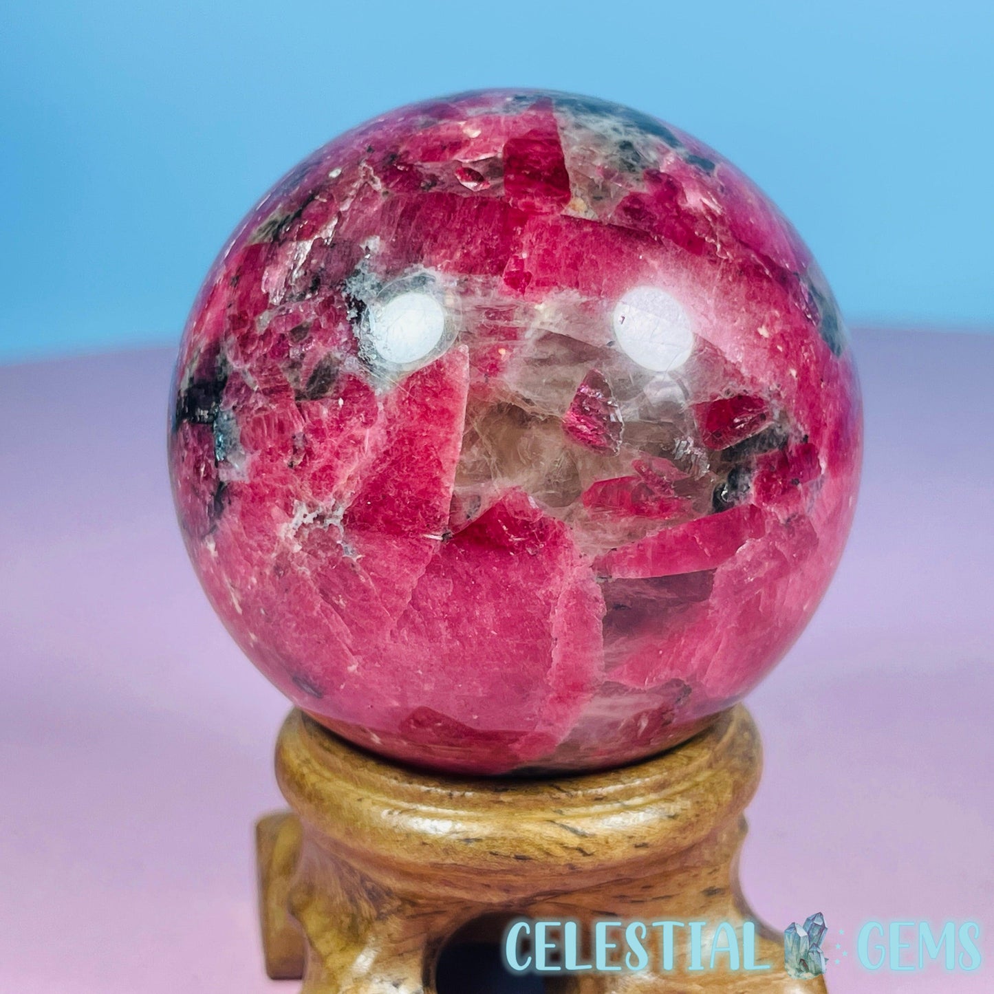 High Grade Rhodonite + Quartz Medium Sphere