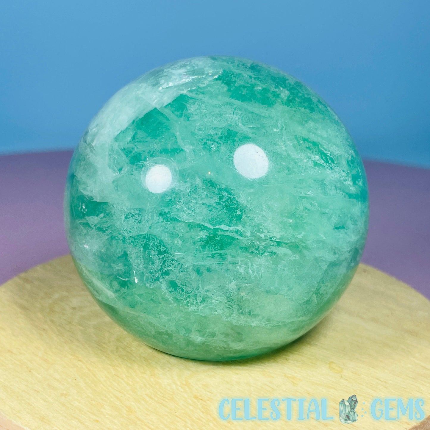 Green Fluorite Medium Sphere (UV Reactive)