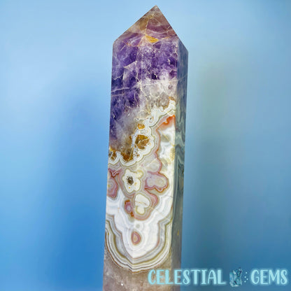 Amethyst + Mexican Crazy Lace Agate XL Tower