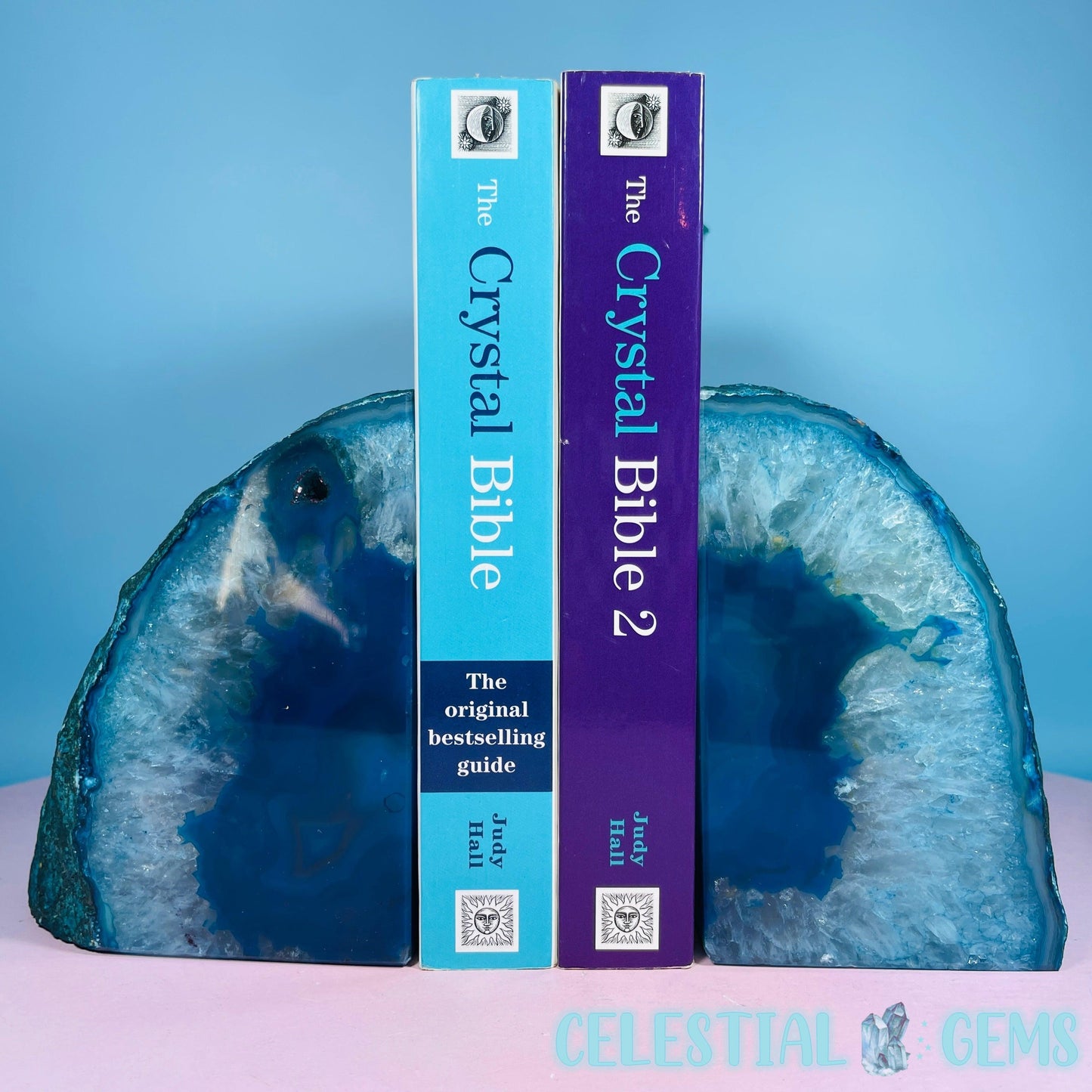 Teal Dyed Agate Medium Pair of Bookends