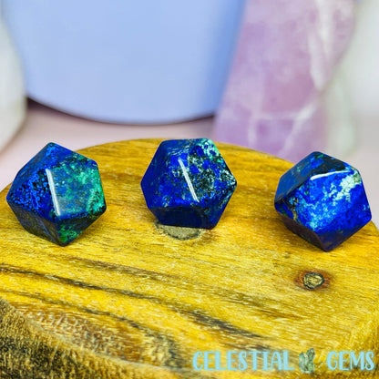 Azurite Geometric Dice Shape Mini Carving