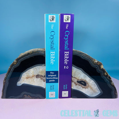 Black Agate Large Pair of Bookends