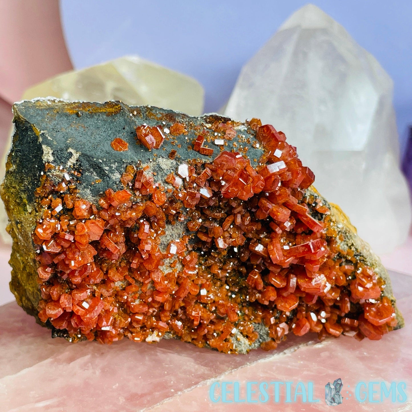 Vanadinite Medium Cluster Specimen G (VIDEO)