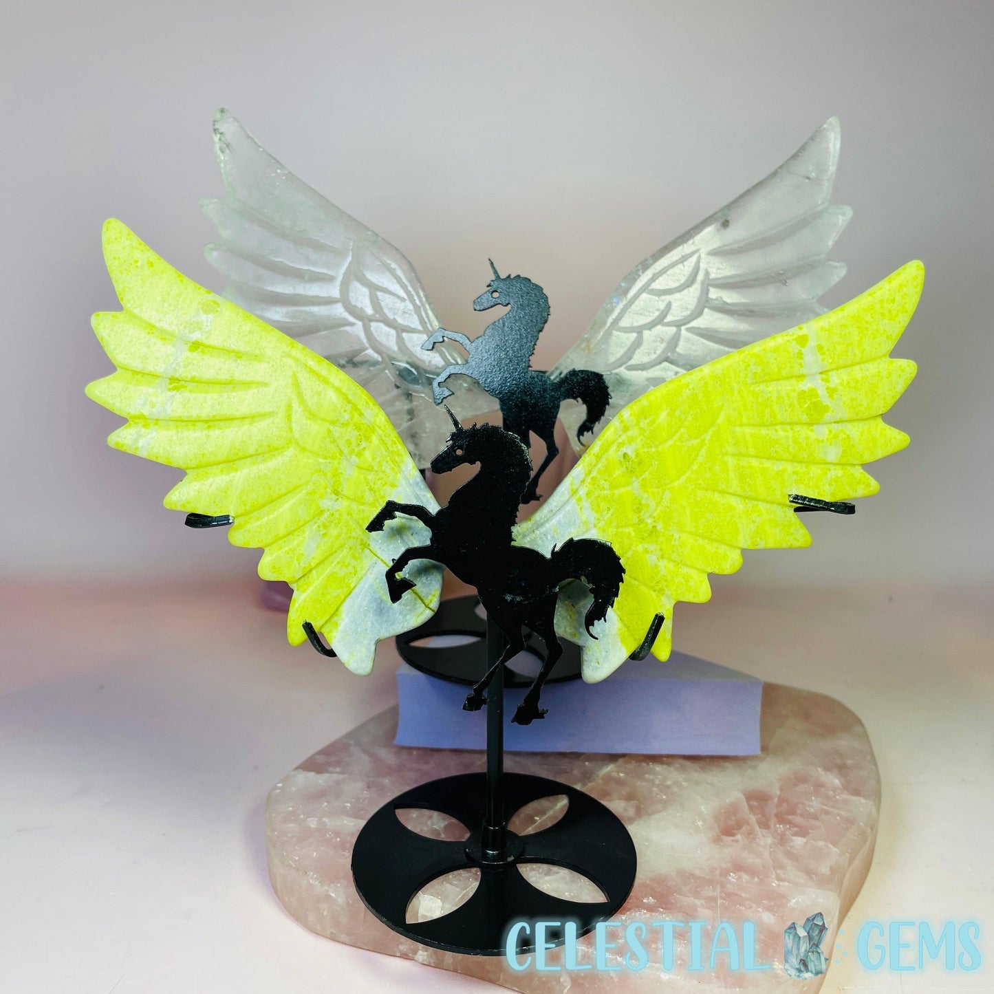 Unicorn/Pegasus Wings Medium Carving on Stand