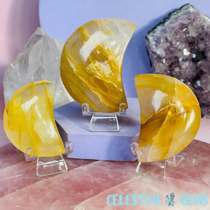 Golden Healer Quartz Moon Medium Carving