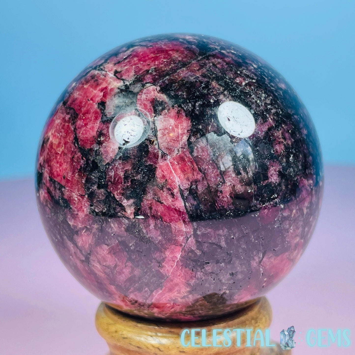 High Grade Rhodonite + Quartz Medium Sphere