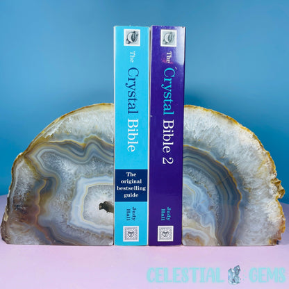 Natural Druzy Agate Large Pair of Bookends