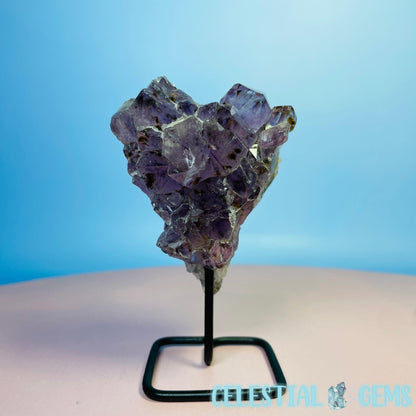 Amethyst Small Cluster on Metal Stand