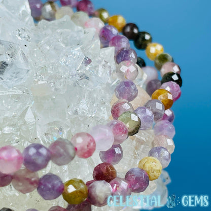 Mixed Tourmaline Faceted 4mm Bracelet