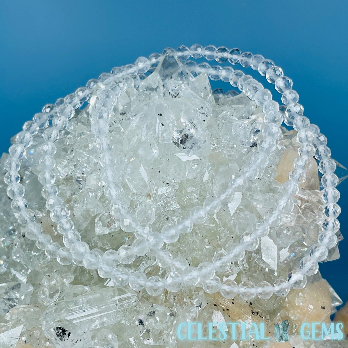 Clear Quartz Faceted 4mm Bracelet