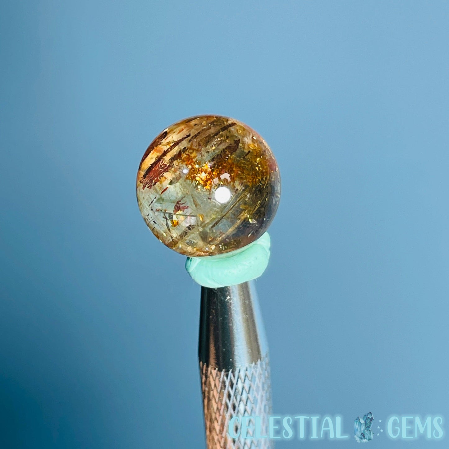 AAA Grade RARE Green Oligoclase + Arusha Sunstone Polished Mini Sphere (Video)