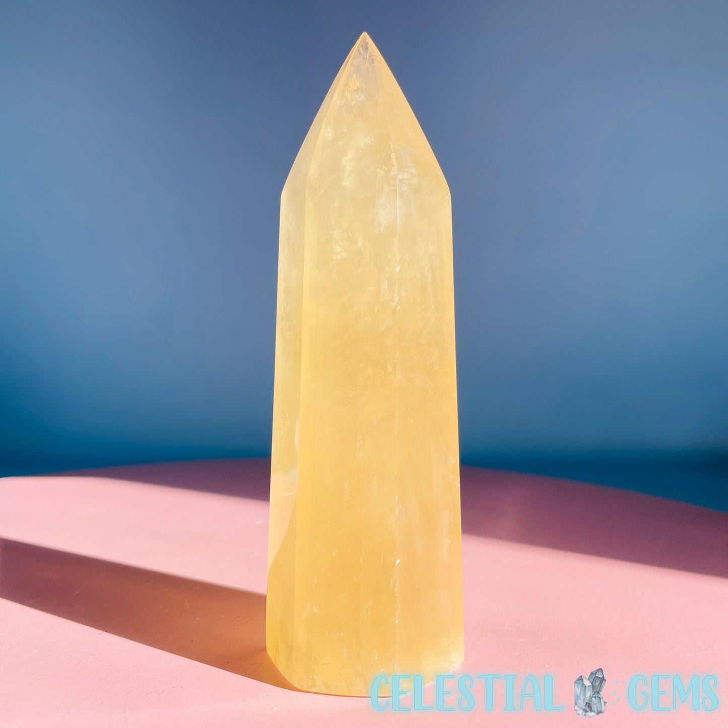 Optical Honey Calcite Medium Tower (Video)