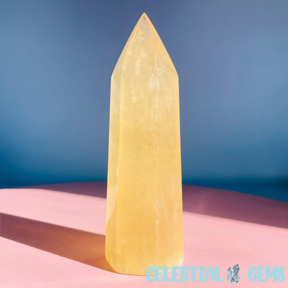 Optical Honey Calcite Medium Tower (Video)