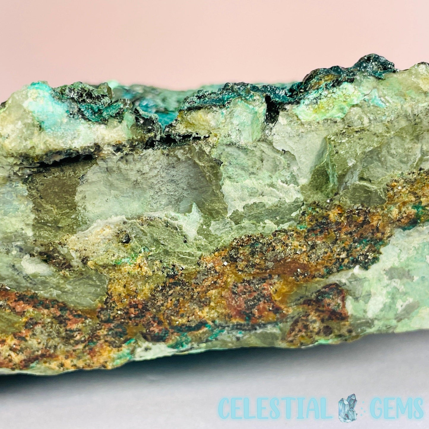 Gem Silica + Quartz + Chrysocolla Raw Medium Cluster Chunk