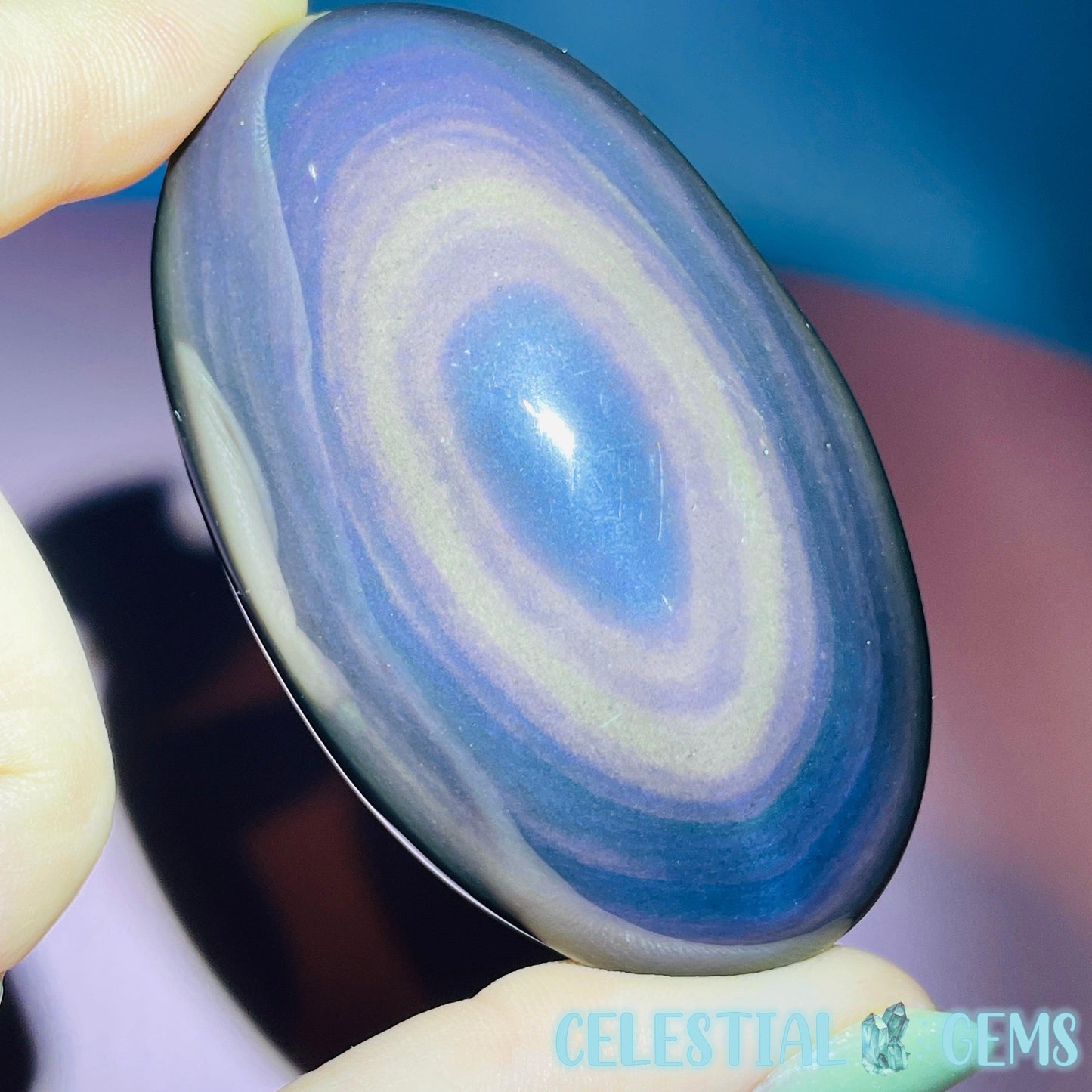 Rainbow Obsidian Palmstone (Video)