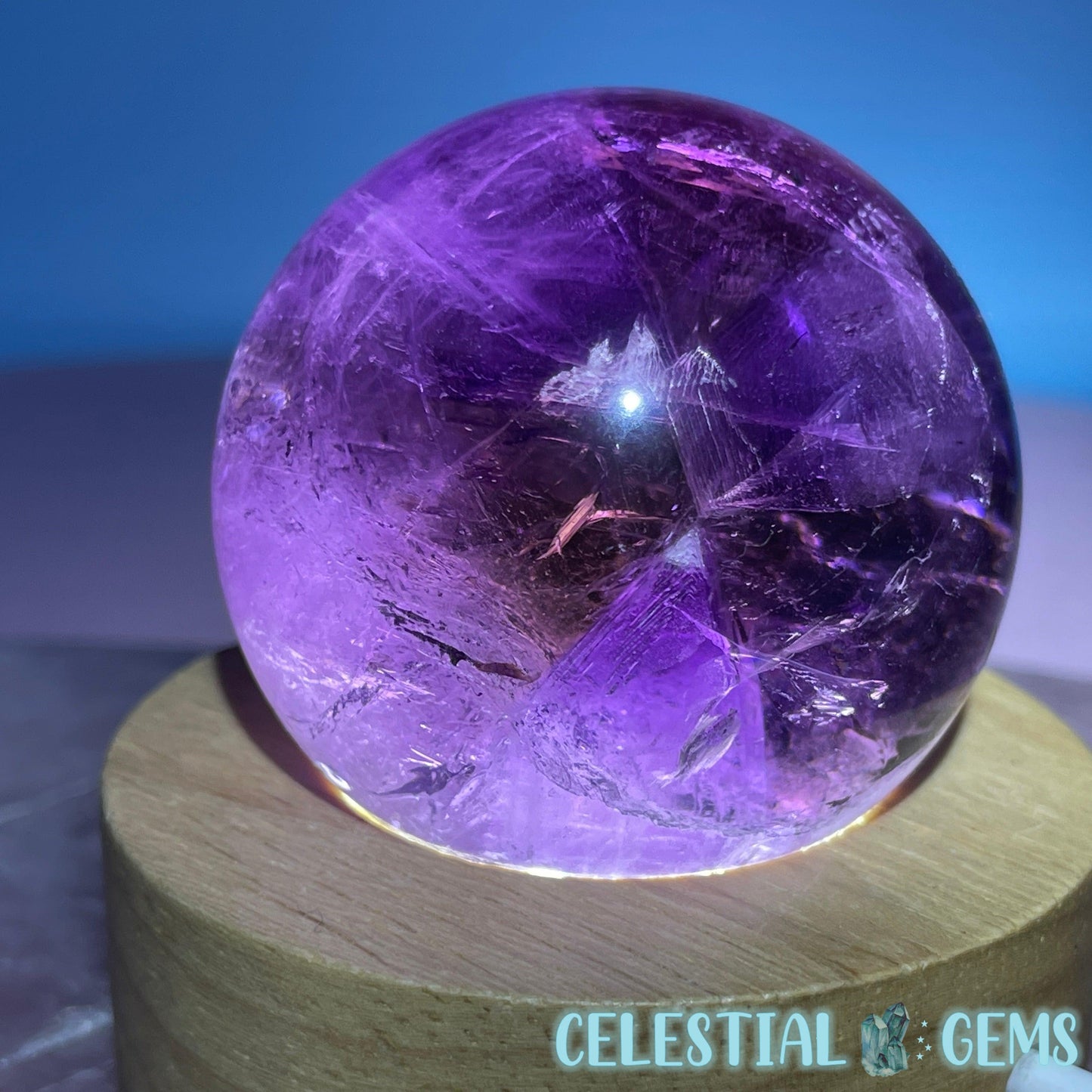 A Grade Bolivian Phantom Ametrine Medium Sphere (Video)