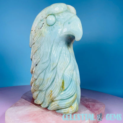Caribbean Calcite Eagle Head Large Carving