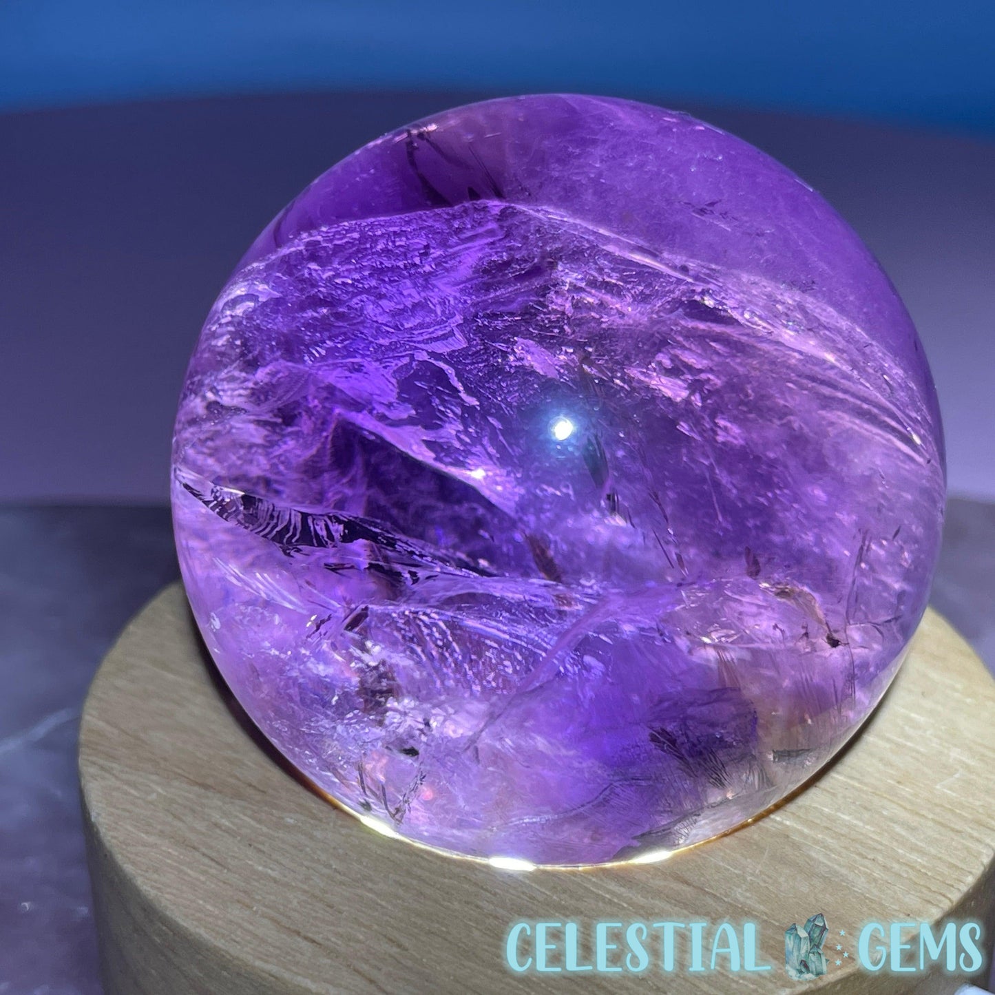 A Grade Bolivian Phantom Ametrine Medium Sphere (Video)