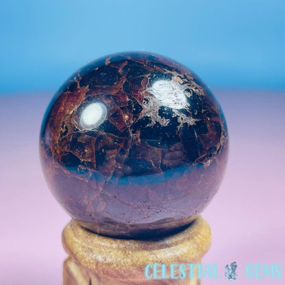 Asteriated Almandine 'Star Flash' Garnet Medium Sphere (Video)