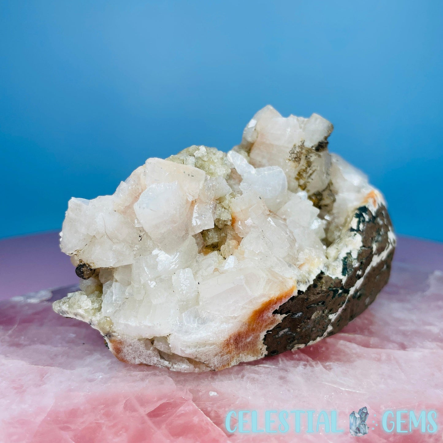 Peach Heulandite Cluster Geode Medium Freeform