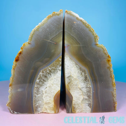 Natural Agate Large Pair of Bookends