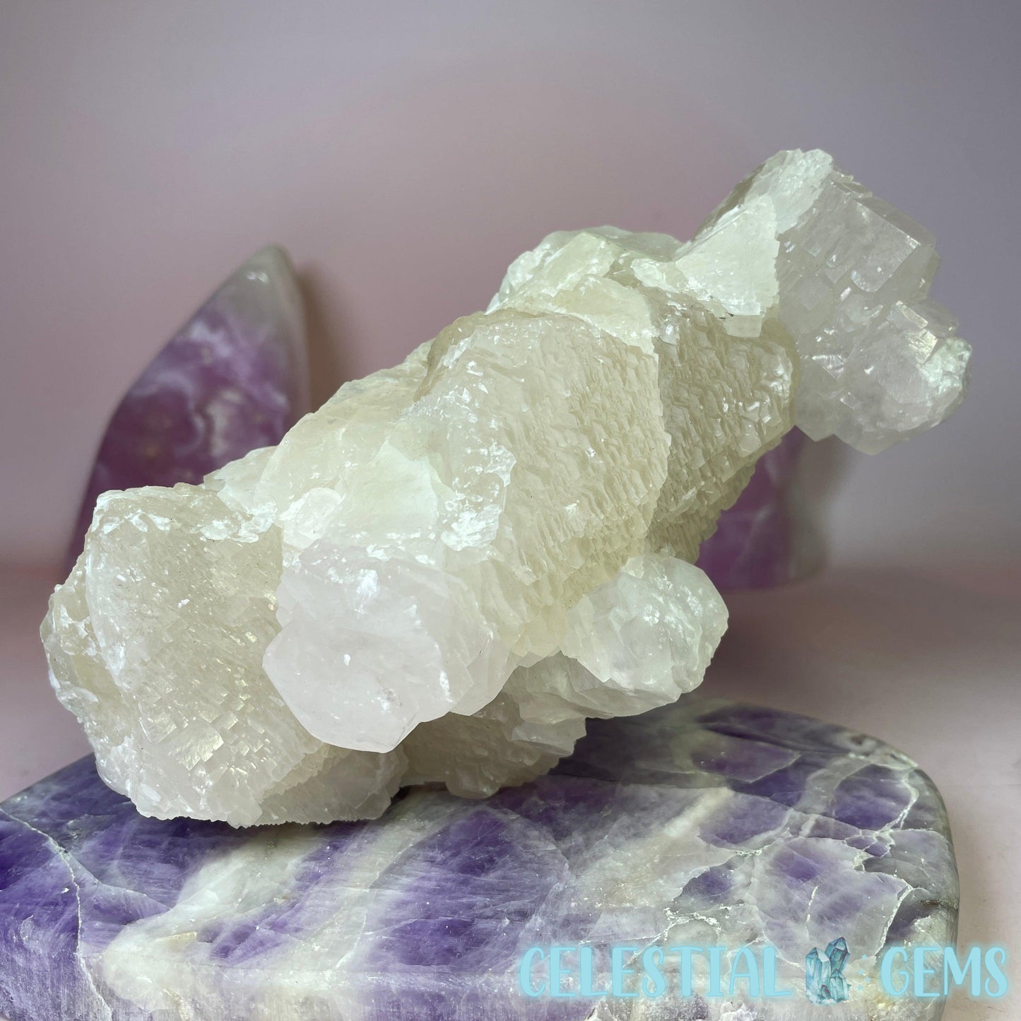 Mangano Calcite Stepped Medium Cluster Specimen C (UV Glow!)