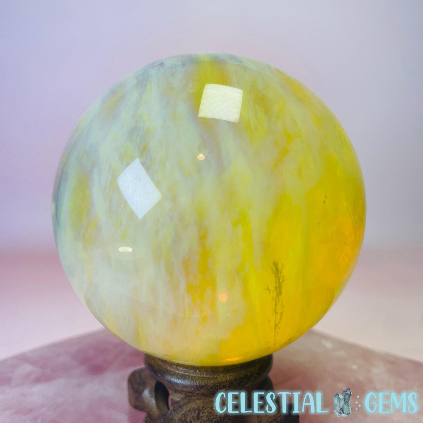 Yellow Smelted Quartz Medium-Large Sphere