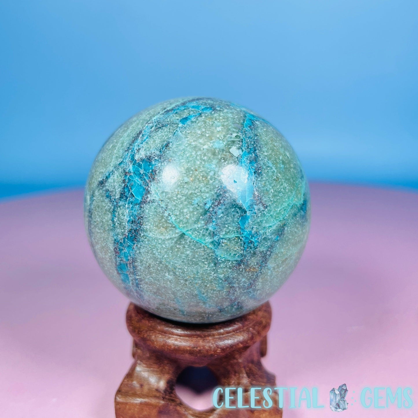 Chrysocolla + Shattuckite Medium Sphere