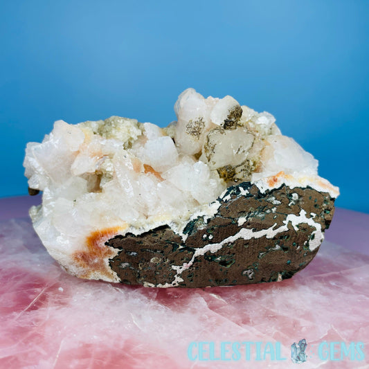 Peach Heulandite Cluster Geode Medium Freeform