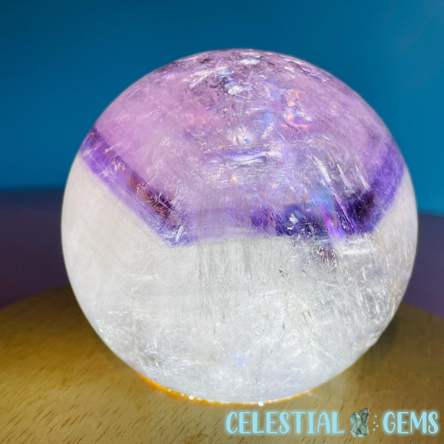 High Grade 'Trapiche' Phantom Amethyst Medium Sphere (Video)