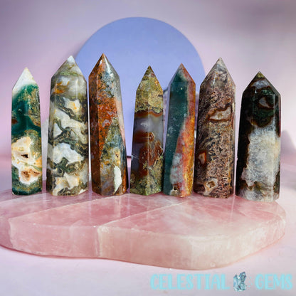 Carnelian Moss Agate Small Tower