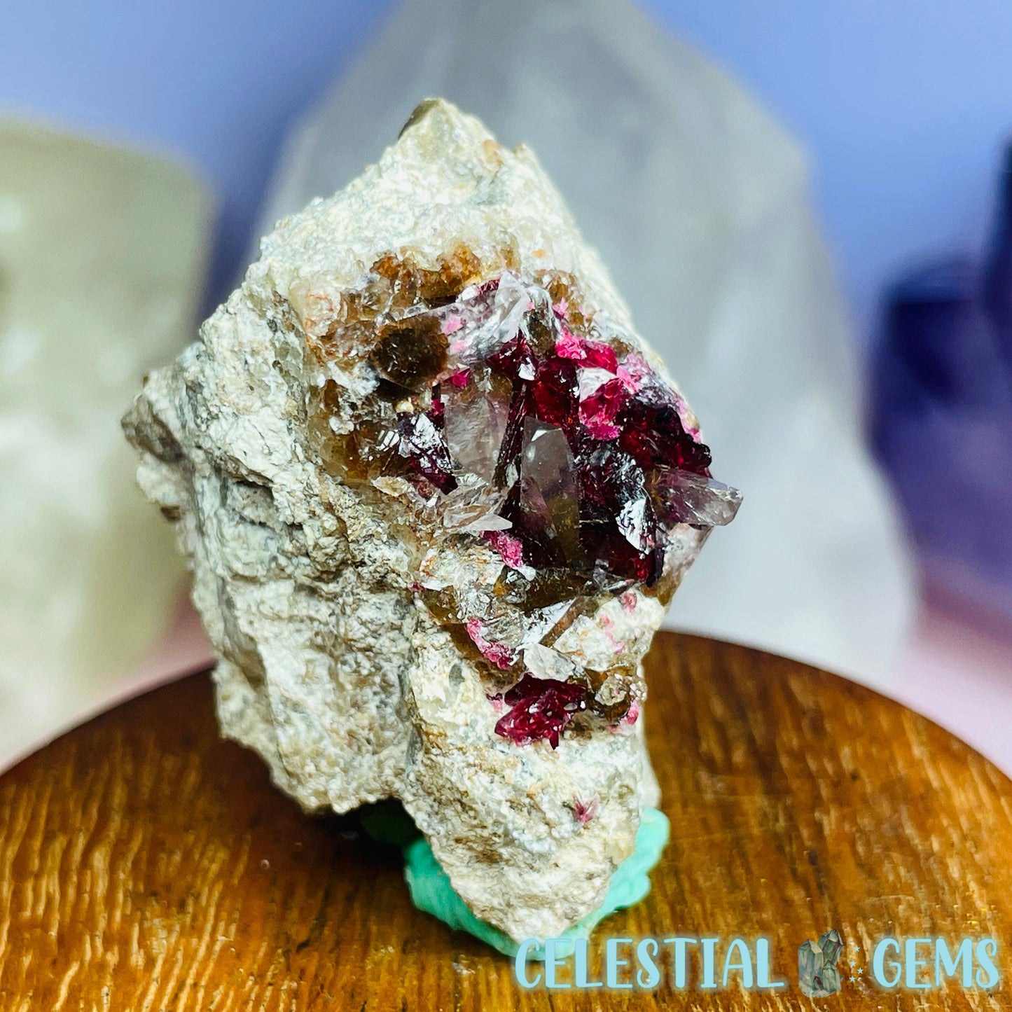 EXTREMELY RARE Bou Azzer Roselite + Calcite on Matrix Mini Specimen M