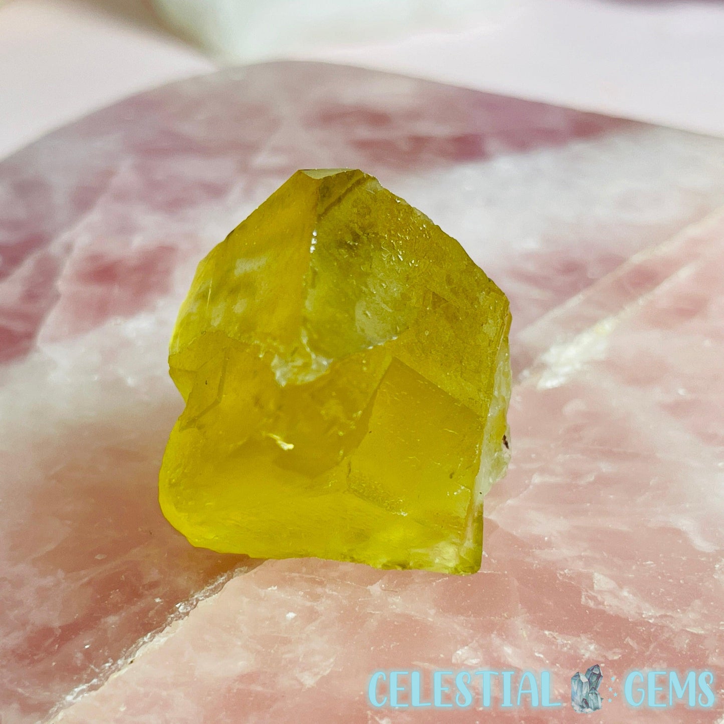 Yellow Cubic Fluorite Raw Small Chunk