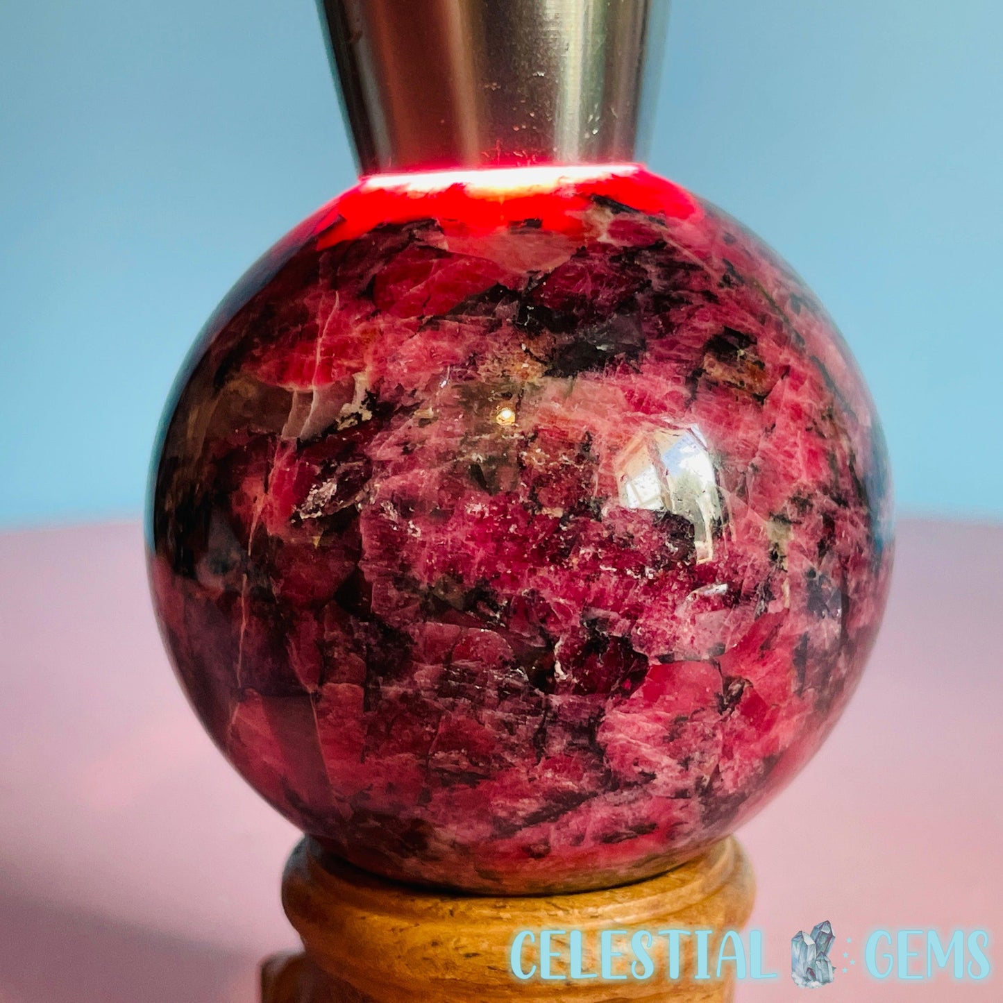 High Grade Rhodonite + Quartz Medium Sphere