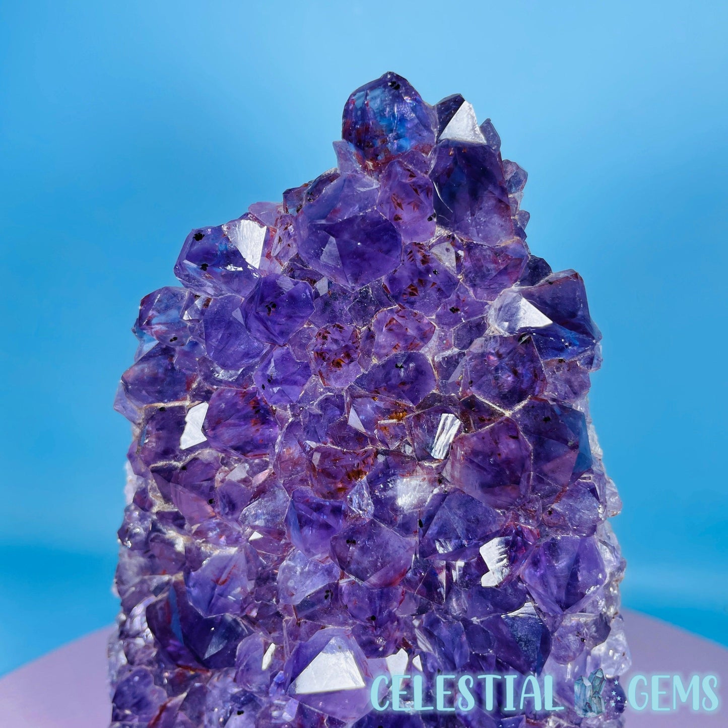 Dark Amethyst Large Cluster Freeform (with baby Quartz)